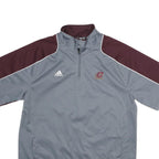 ADIDAS Mens Grey & Maroon Sports Logo 1/4 Zip L Sweatshirt Athletic Pullover