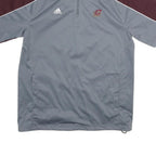 ADIDAS Mens Grey & Maroon Sports Logo 1/4 Zip L Sweatshirt Athletic Pullover