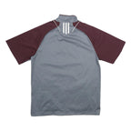 ADIDAS Mens Grey & Maroon Sports Logo 1/4 Zip L Sweatshirt Athletic Pullover