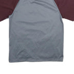 ADIDAS Mens Grey & Maroon Sports Logo 1/4 Zip L Sweatshirt Athletic Pullover