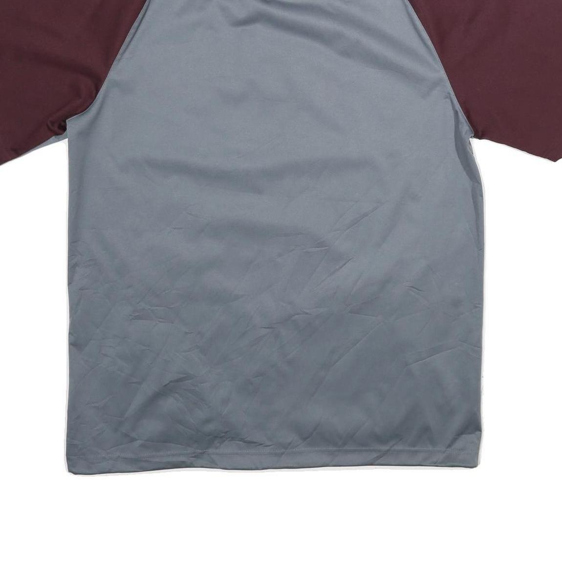 ADIDAS Mens Grey & Maroon Sports Logo 1/4 Zip L Sweatshirt Athletic Pullover