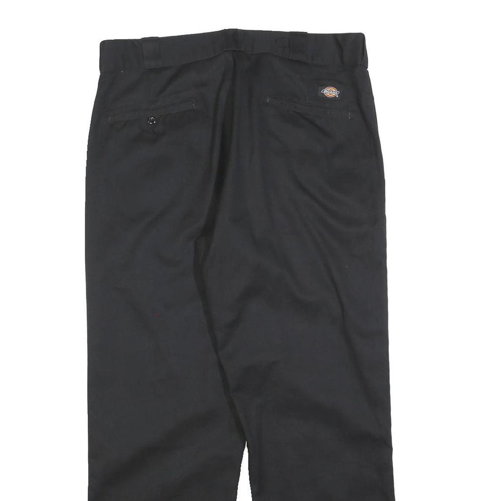 DICKIES Mens Black Relaxed Straight Trousers W34 L28 Workwear Zip Closure