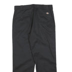 DICKIES Mens Black Relaxed Straight Trousers W34 L28 Workwear Zip Closure