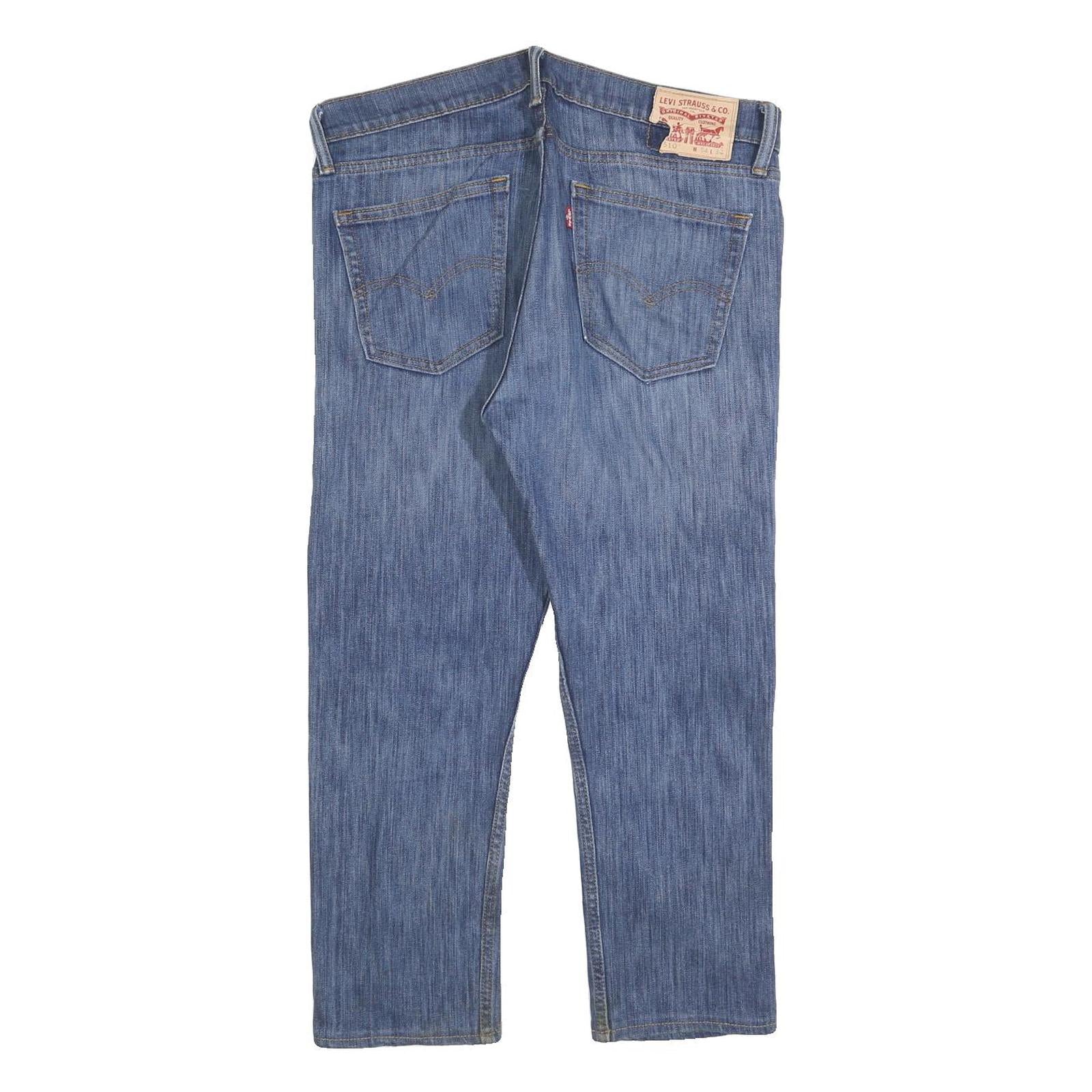 LEVI'S 510 Mens Jeans Blue Regular Slim Denim Medium W34 L25 Classic Zip Closure