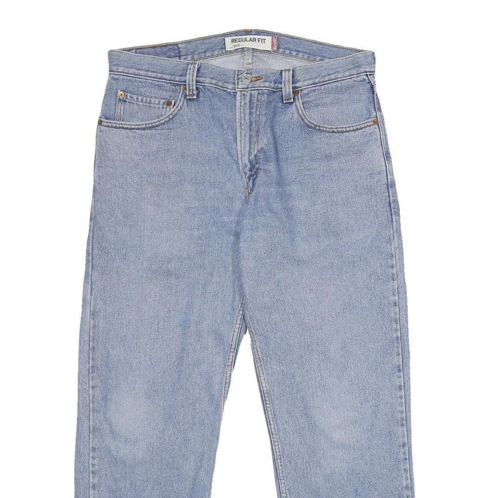 LEVI'S 505 Mens Jeans Blue Regular Straight Denim Medium W34 L30 Classic Zip