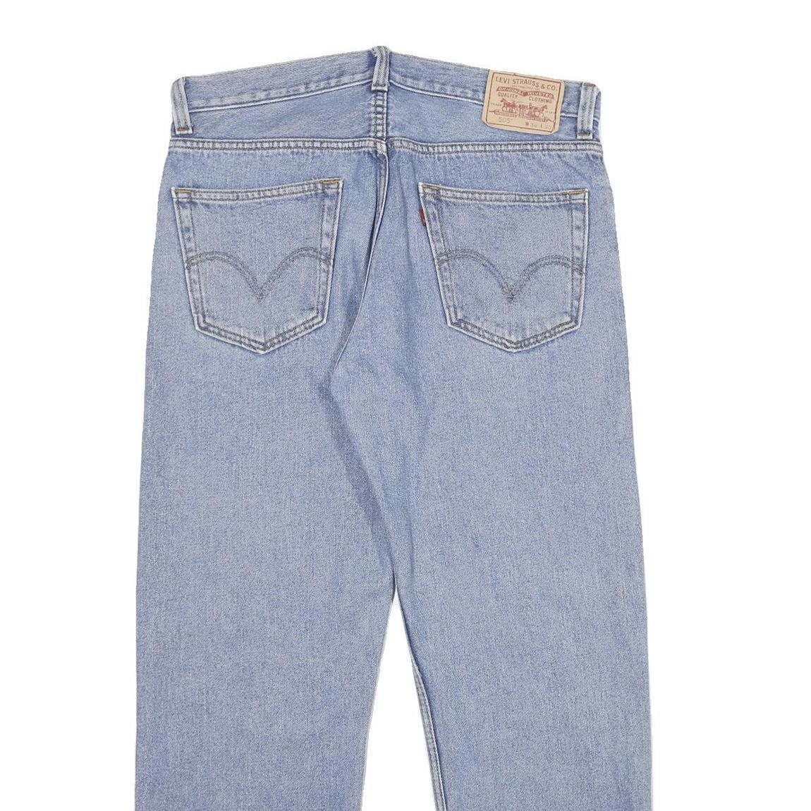 LEVI'S 505 Mens Jeans Blue Regular Straight Denim Medium W34 L30 Classic Zip