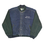 WEARGUARD Mens Blue & Green Denim Jacket XL Cotton Blend Button Casual Workwear