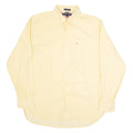 TOMMY HILFIGER Mens Shirt Yellow Pinstripe Long Sleeve L