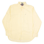 TOMMY HILFIGER Mens Shirt Yellow Pinstripe Long Sleeve L