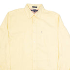 TOMMY HILFIGER Mens Shirt Yellow Pinstripe Long Sleeve L