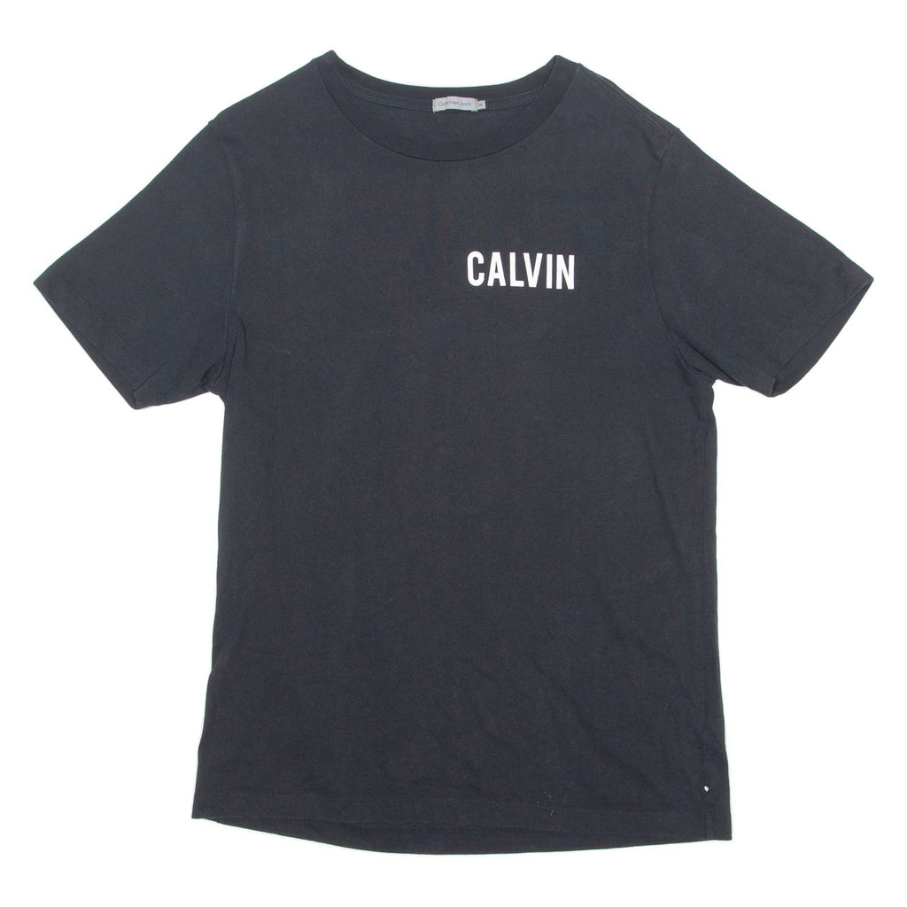 CALVIN KLEIN JEANS Mens T-Shirt Black Crew Neck M