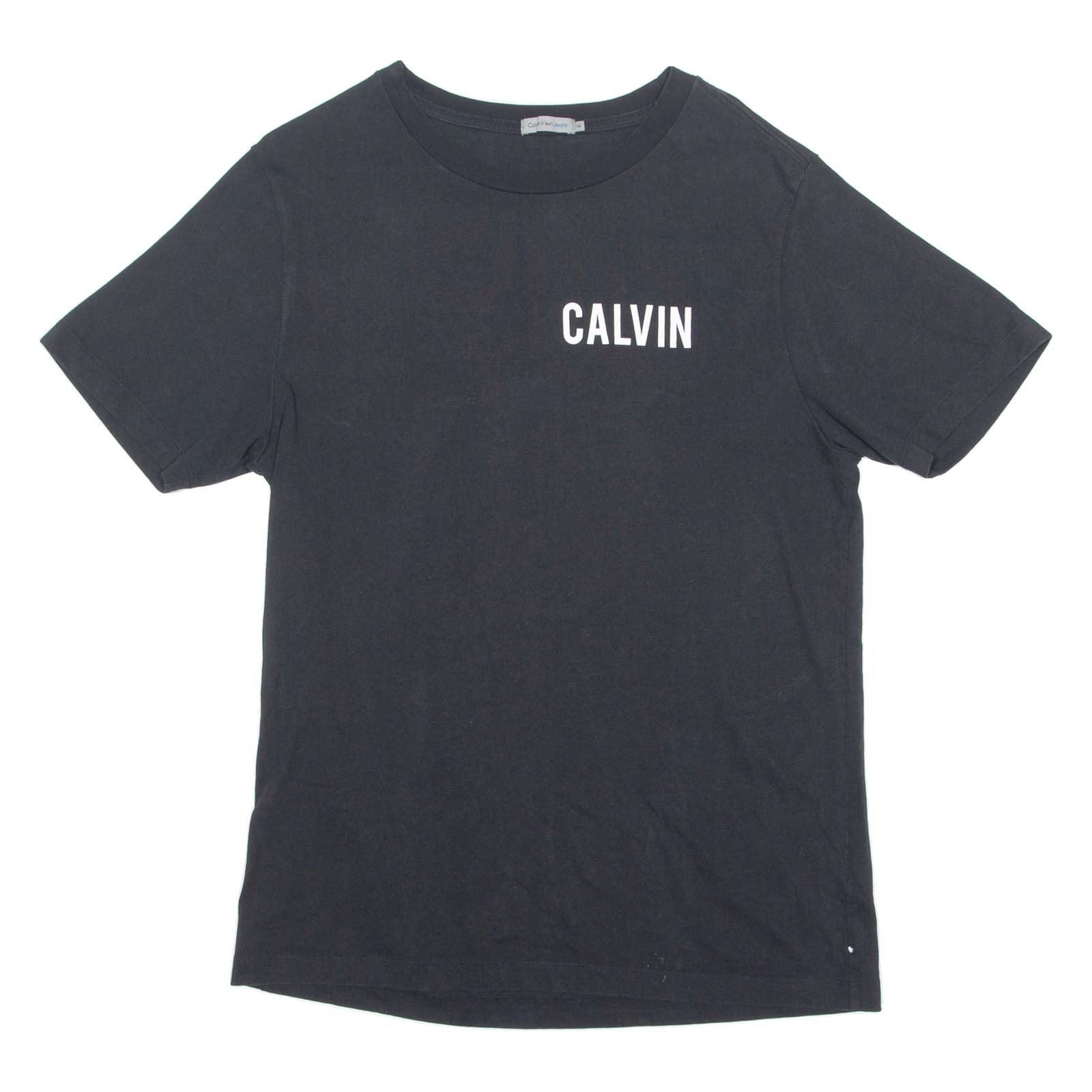 CALVIN KLEIN JEANS Mens T-Shirt Black Crew Neck M