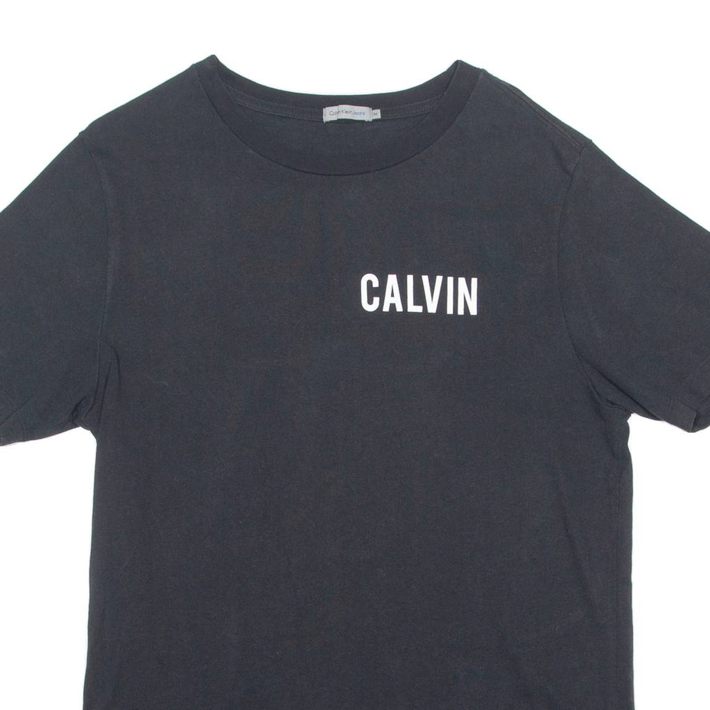 CALVIN KLEIN JEANS Mens T-Shirt Black Crew Neck M