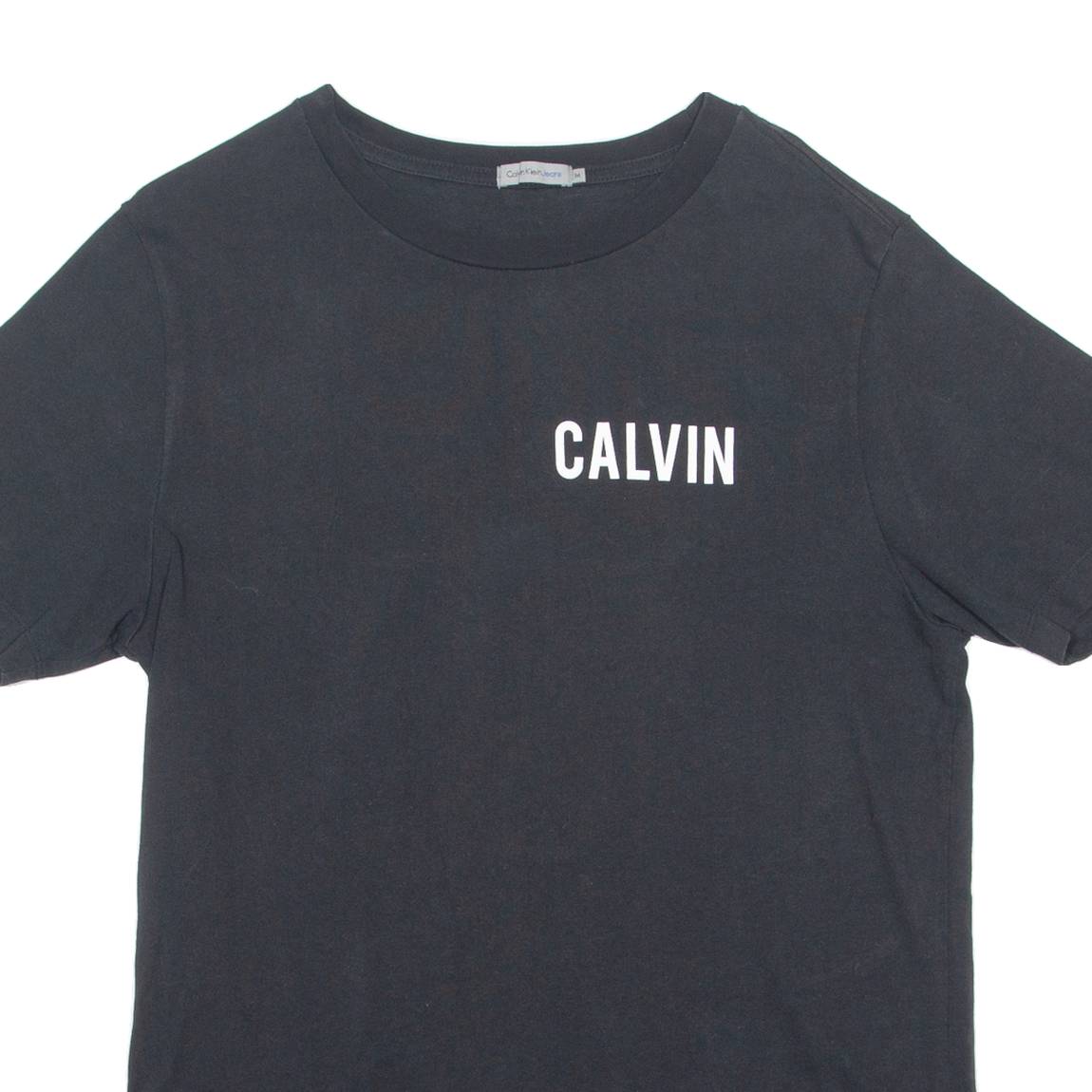 CALVIN KLEIN JEANS Mens T-Shirt Black Crew Neck M