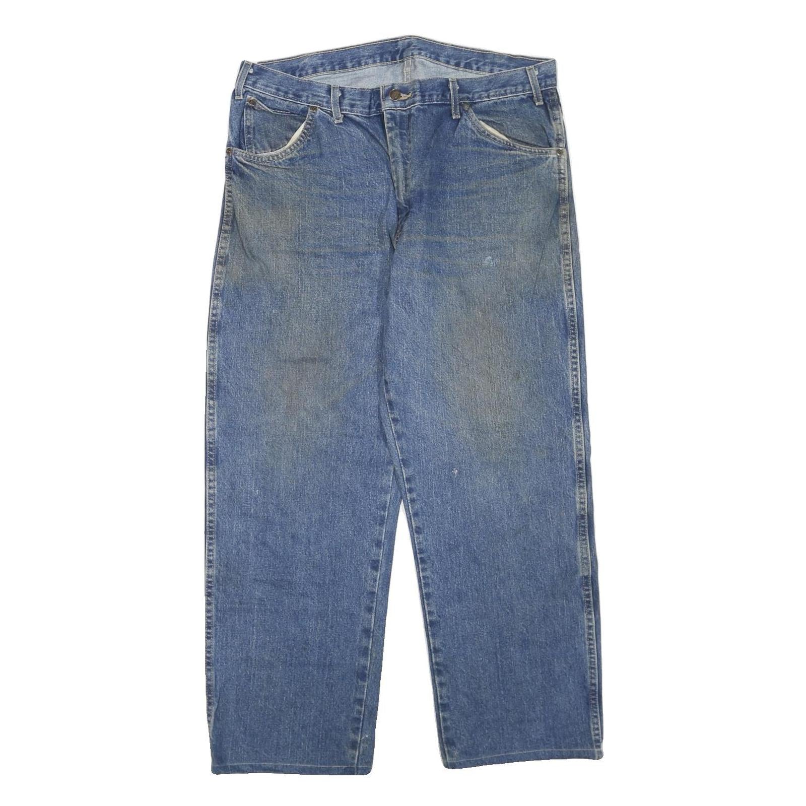 DICKIES Mens Blue Regular Fit Straight Leg Denim W36 L28 Workwear Jeans