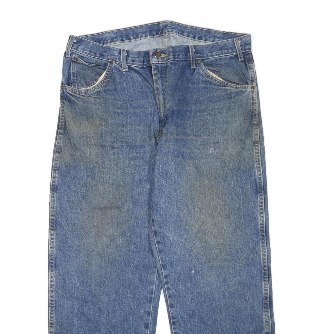 DICKIES Mens Blue Regular Fit Straight Leg Denim W36 L28 Workwear Jeans