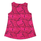 M&S Womens Pink Printed Sleeveless Scoop Neck Top UK 14 Embellished Neckline