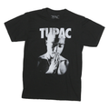 2PAC Mens Black Graphic T-Shirt S Short Sleeve Crew Neck Cotton Blend