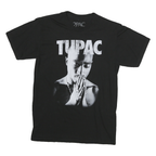 2PAC Mens Black Graphic T-Shirt S Short Sleeve Crew Neck Cotton Blend