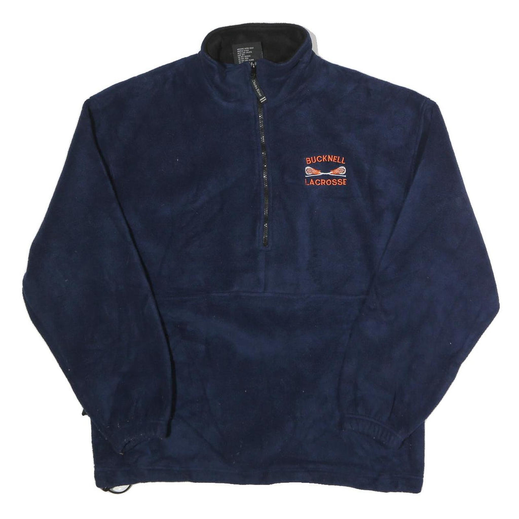 CHARLES RIVER APPAREL Mens Navy Bucknell Lacrosse Half Zip Polyester Fleece