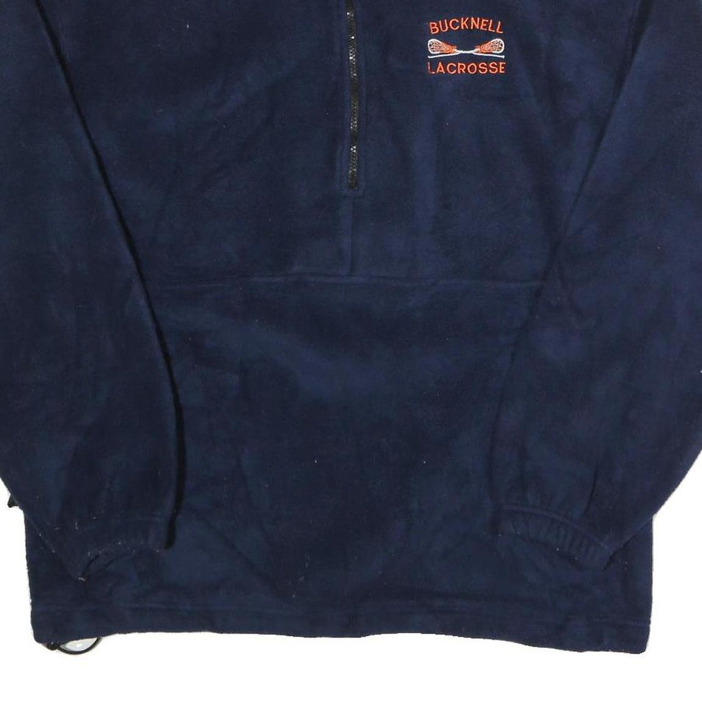 CHARLES RIVER APPAREL Mens Navy Bucknell Lacrosse Half Zip Polyester Fleece