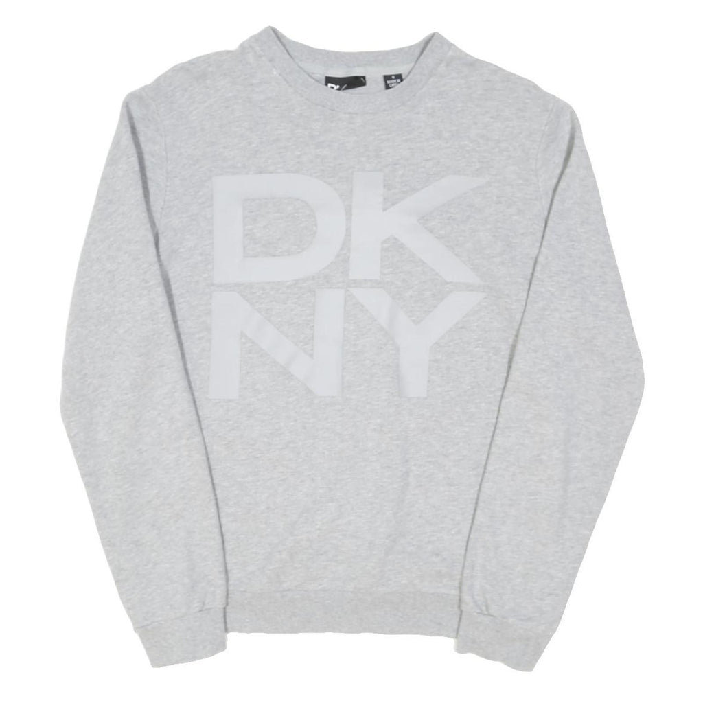 DKNY Mens Grey Crew Neck S Cotton Blend Sweatshirt Pullover Casual