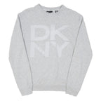 DKNY Mens Grey Crew Neck S Cotton Blend Sweatshirt Pullover Casual