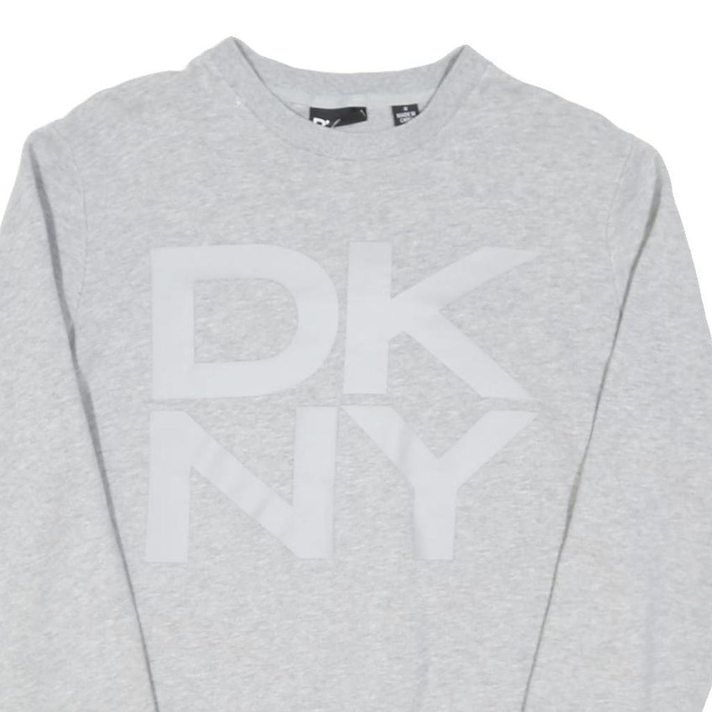 DKNY Mens Grey Crew Neck S Cotton Blend Sweatshirt Pullover Casual