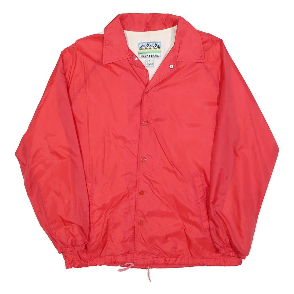 ROCKY TRAIL Mens Red Nylon Button Jacket M Outdoor Windbreaker Casual