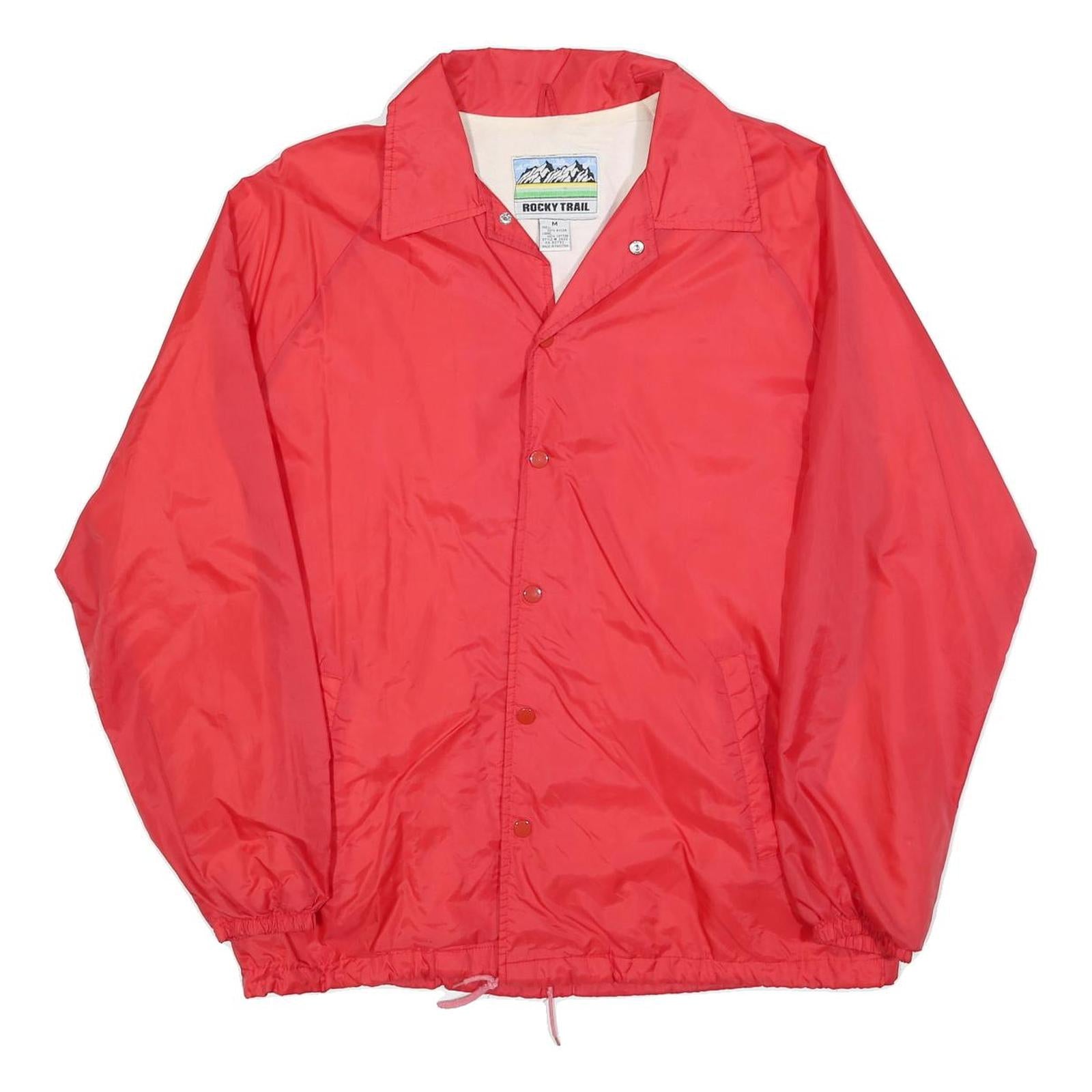 ROCKY TRAIL Mens Red Nylon Button Jacket M Outdoor Windbreaker Casual