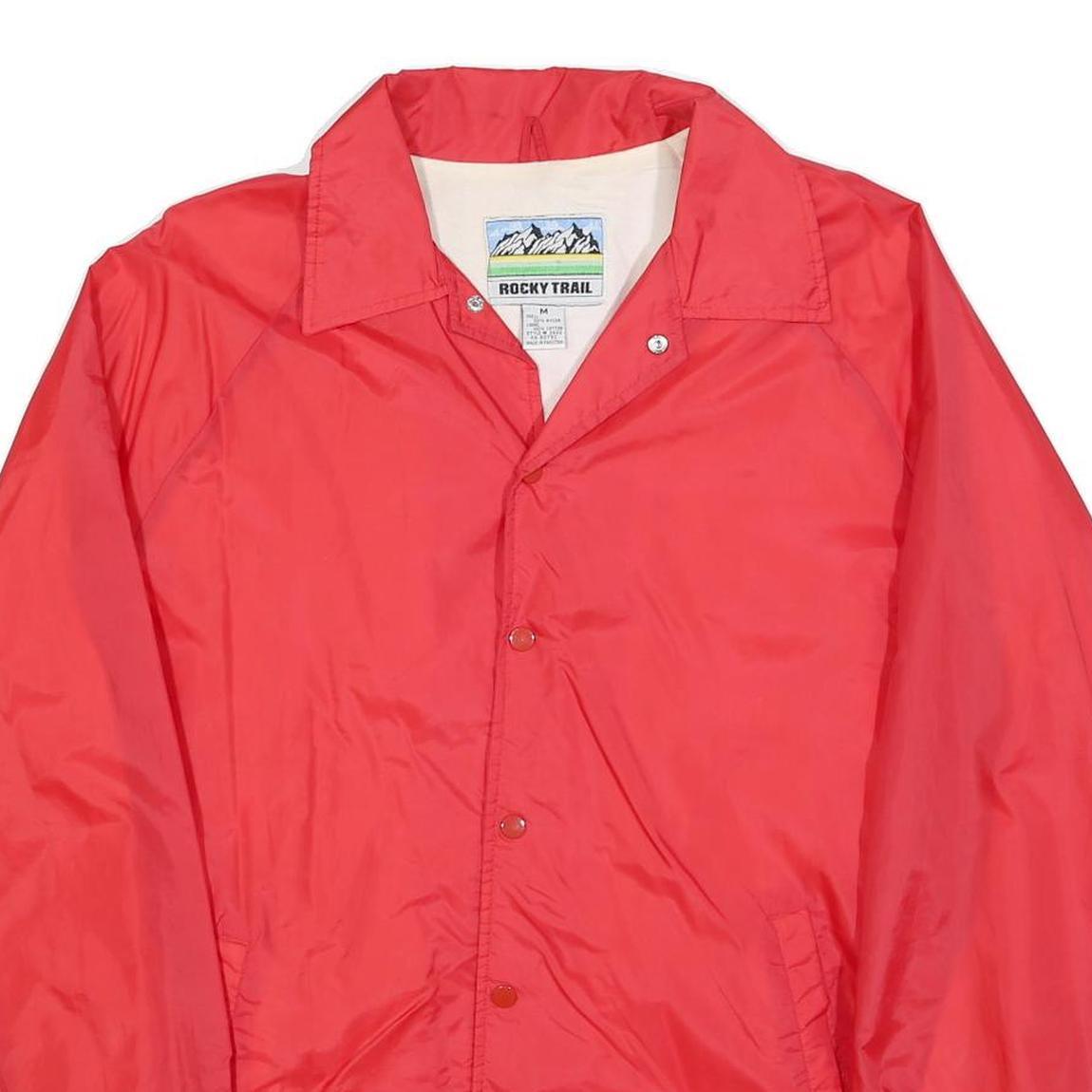 ROCKY TRAIL Mens Red Nylon Button Jacket M Outdoor Windbreaker Casual