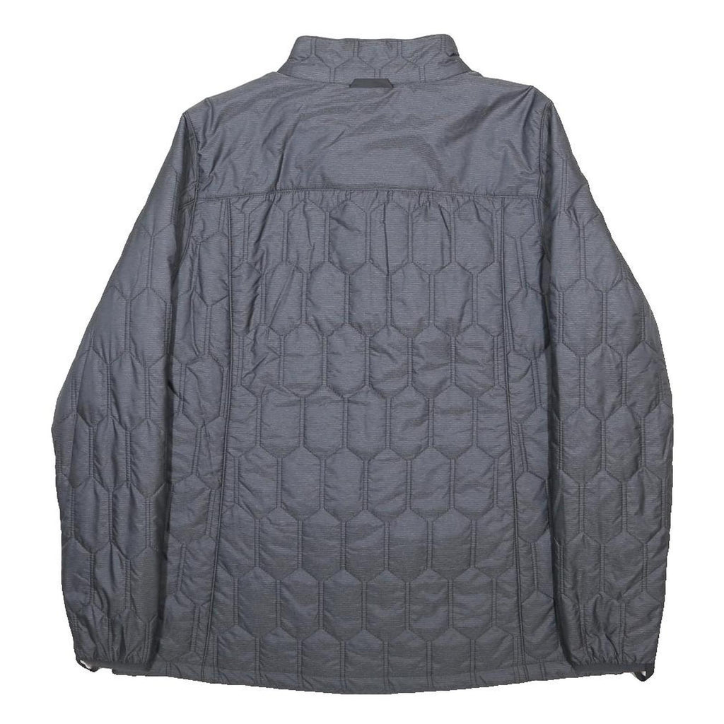 JACK WOLFSKIN Womens Grey Hex Pattern Jacket UK 18 Polyamide Blend Zip Outdoor