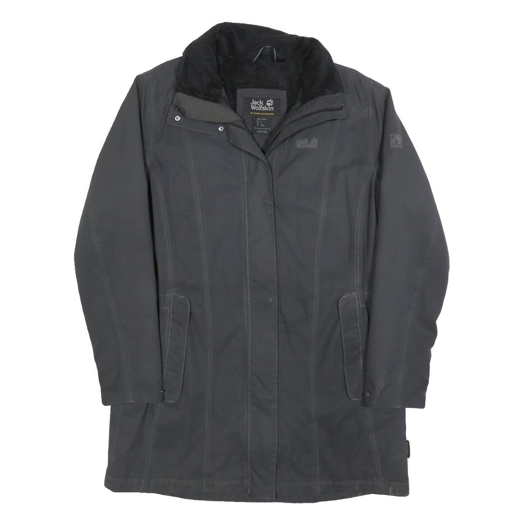 JACK WOLFSKIN Womens Black Outdoor Zip Jacket L Polyester Blend Plain Warm