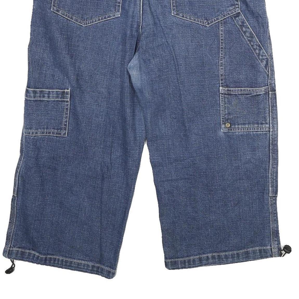 MAGIC Mens Denim Blue Cargo Shorts M W30 Relaxed Fit Cotton Blend