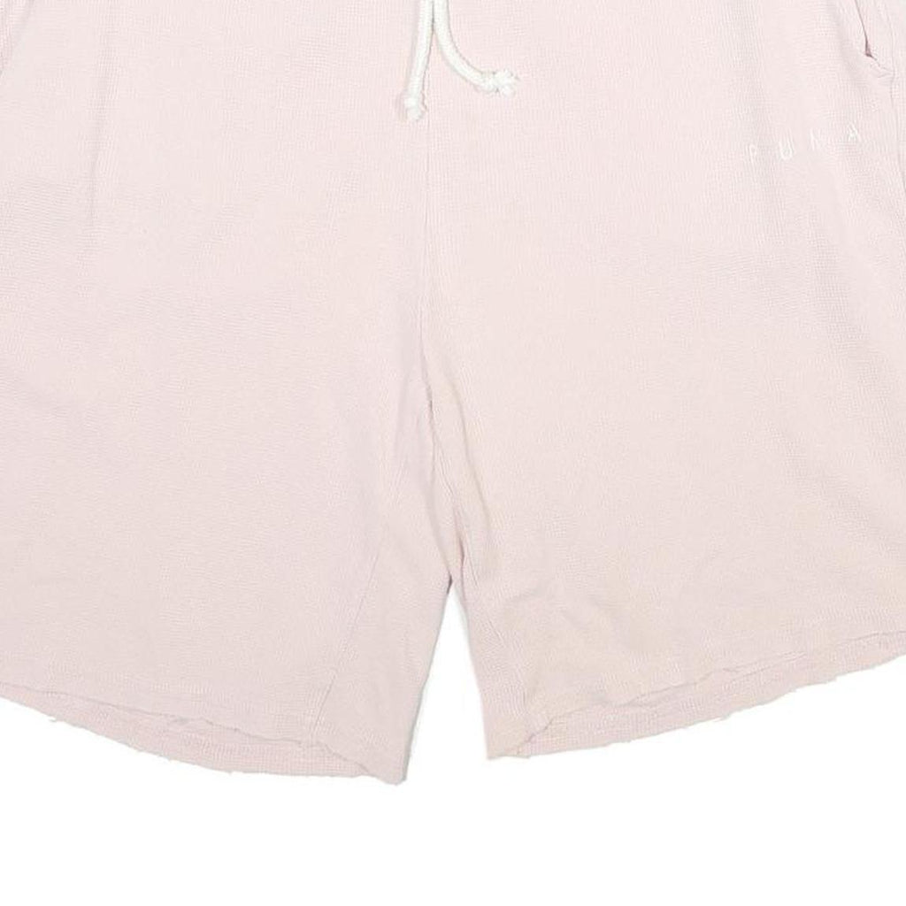 PUMA Mens Cotton Beige Casual Shorts XL W36 Drawstring Waistband