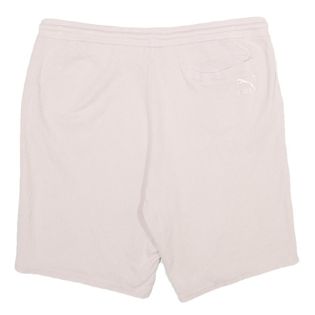 PUMA Mens Cotton Beige Casual Shorts XL W36 Drawstring Waistband
