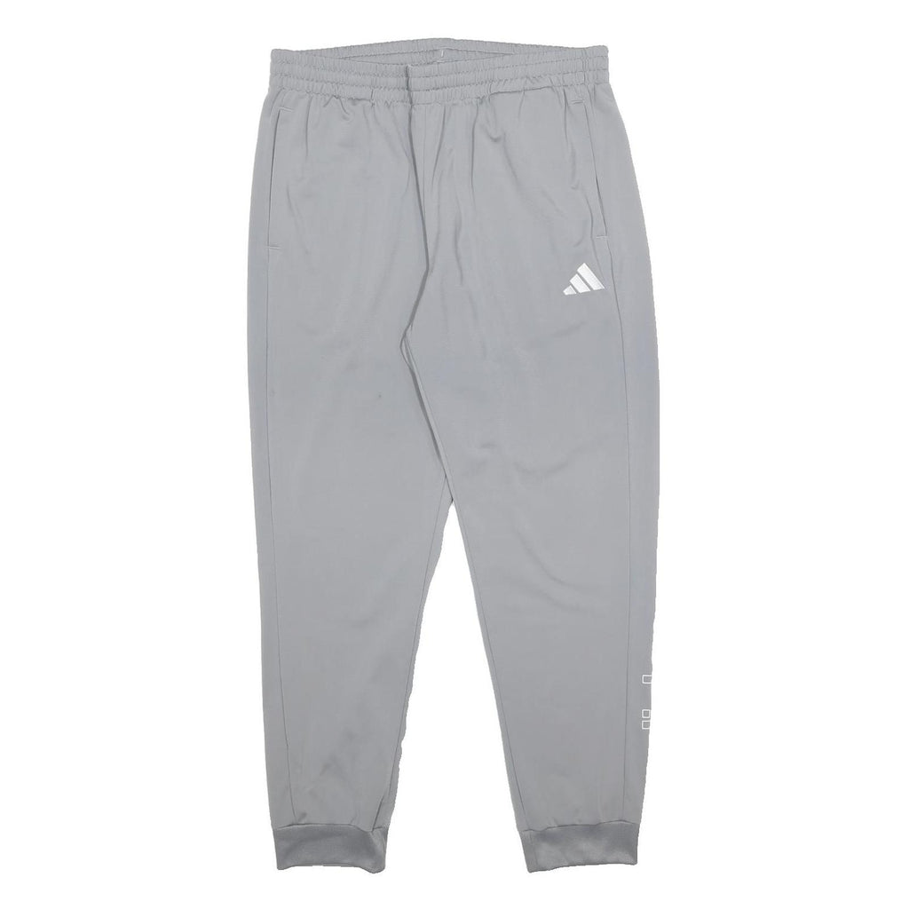 ADIDAS Mens Joggers Grey XL W32 Reflective Logo Drawstring Waist Casual Sports