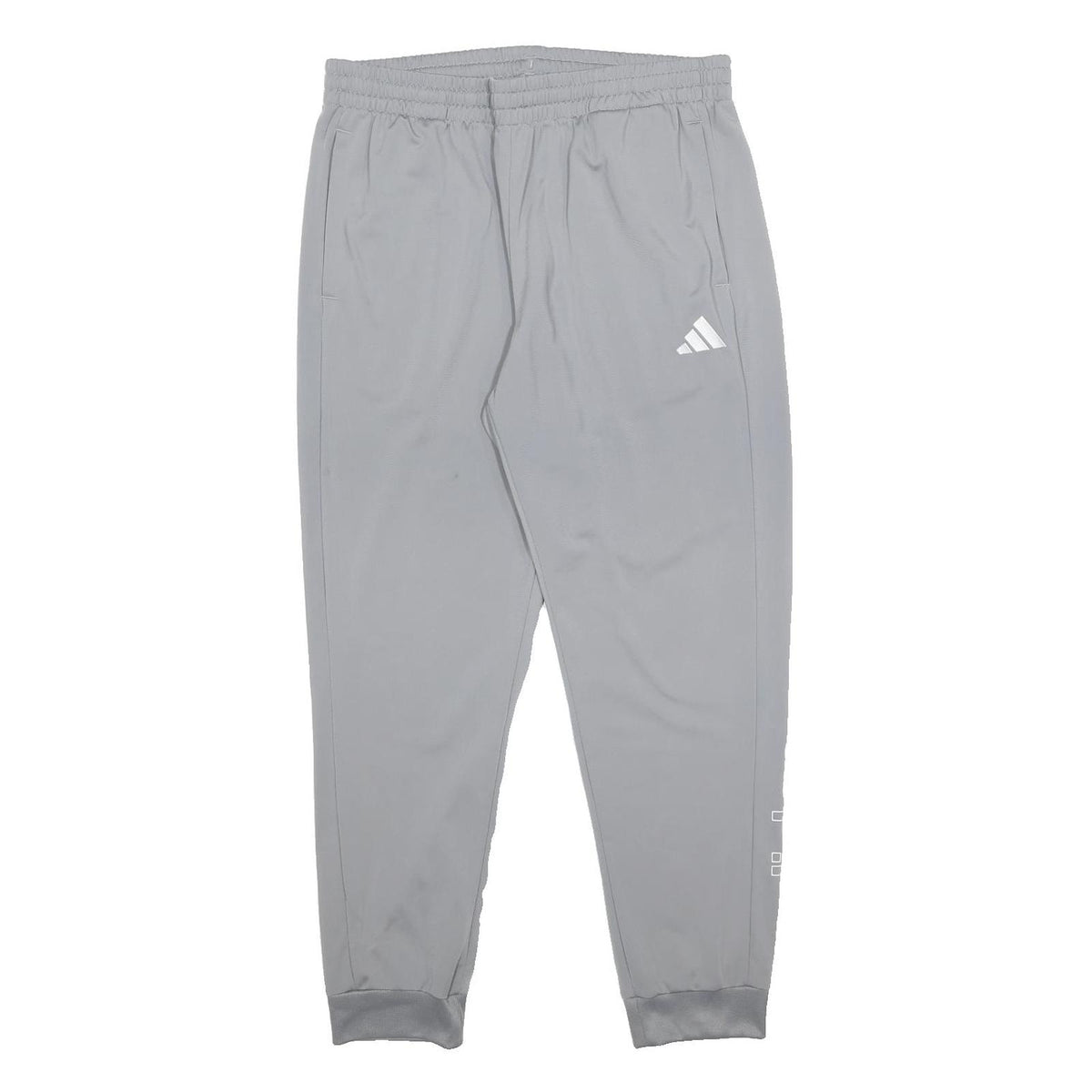 ADIDAS Mens Joggers Grey XL W32 Reflective Logo Drawstring Waist Casual Sports