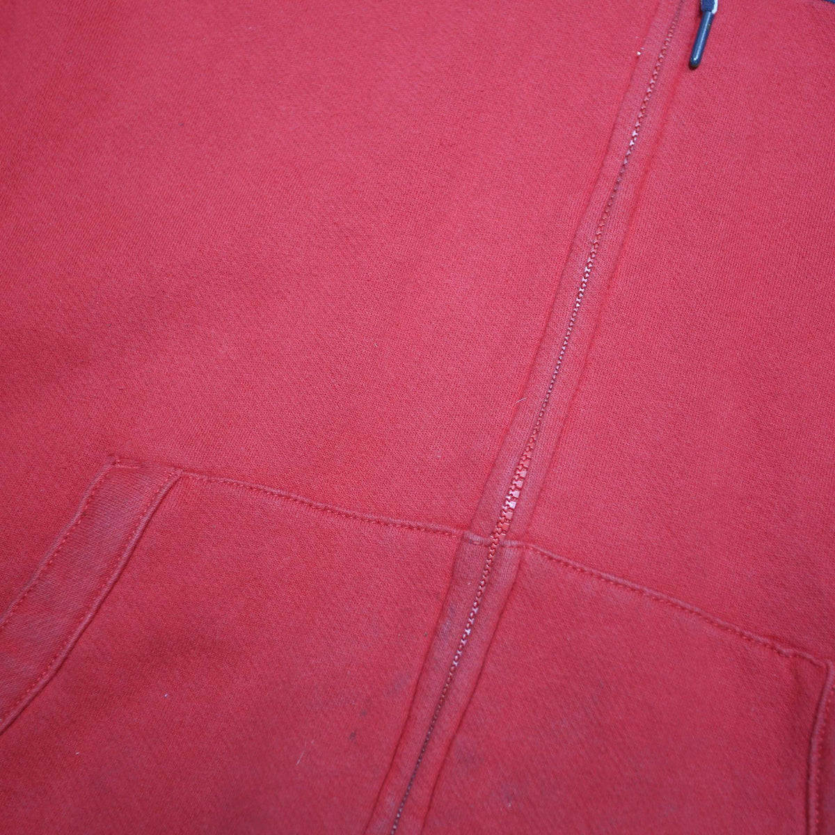 TOMMY HILFIGER Mens Red Hoodie Jacket XL Cotton Blend Zip Plain Casual