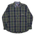 TOMMY JEANS Mens Blue Green & Yellow Check Shirt M Cotton Button Collar Long