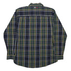 TOMMY JEANS Mens Blue Green & Yellow Check Shirt M Cotton Button Collar Long