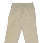 CARHARTT Mens Beige Cotton Blend Regular Straight Trousers W32 L29 Workwear