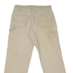CARHARTT Mens Beige Cotton Blend Regular Straight Trousers W32 L29 Workwear