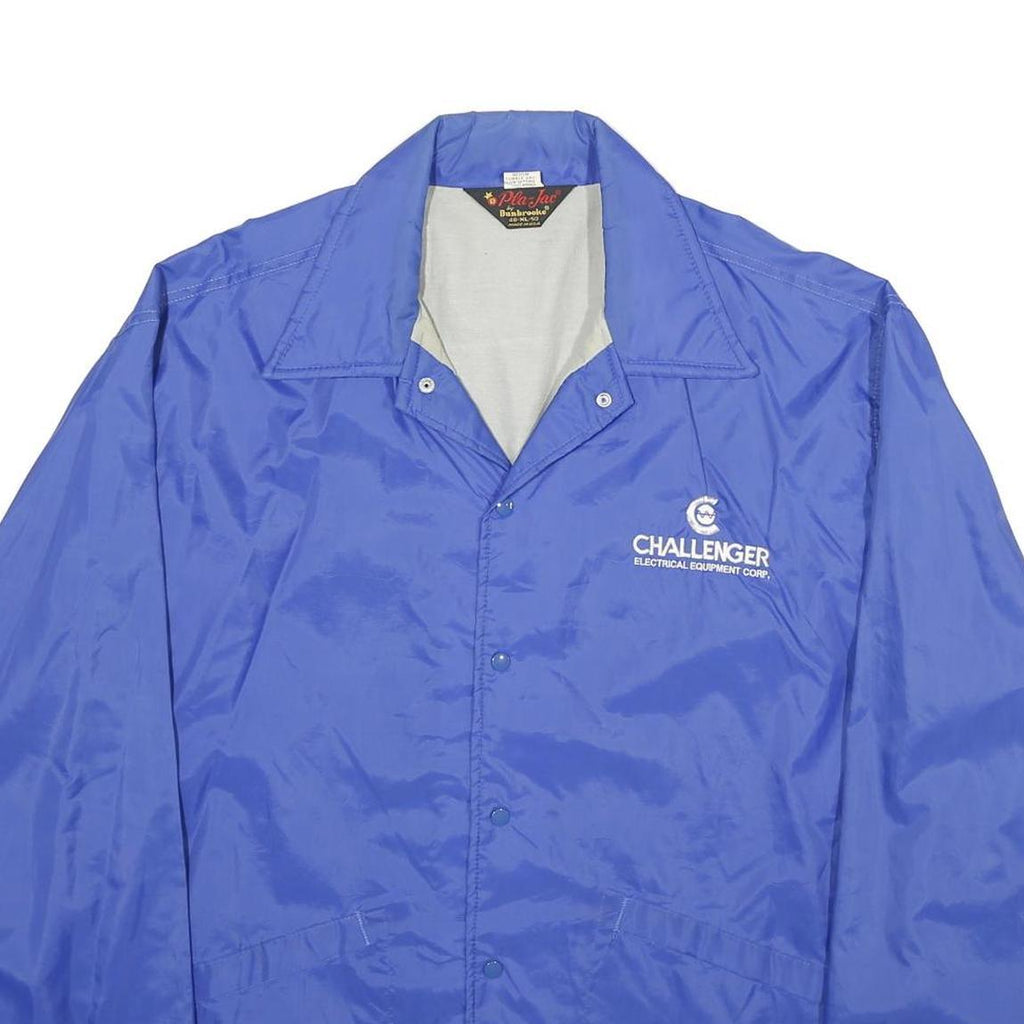 DUNBROOKE Mens Blue Button Nylon Regular Fit Jacket XL Lightweight Plain