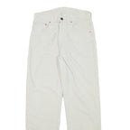 LEVI'S Mens Cotton Blend White Regular Straight Trousers W29 L29 Casual Zip