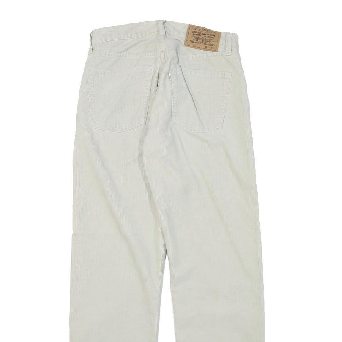LEVI'S Mens Cotton Blend White Regular Straight Trousers W29 L29 Casual Zip