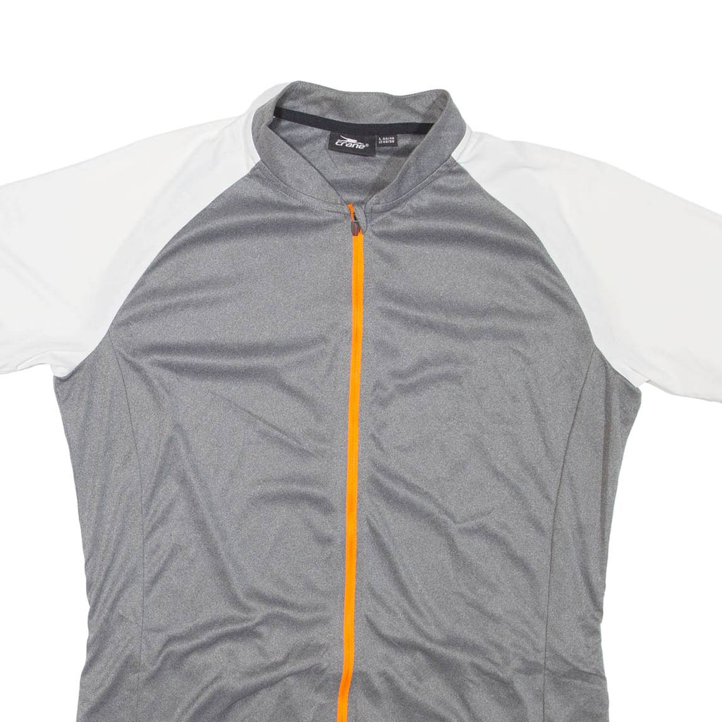 CRANE Cycling Mens T-Shirt Grey High Neck L
