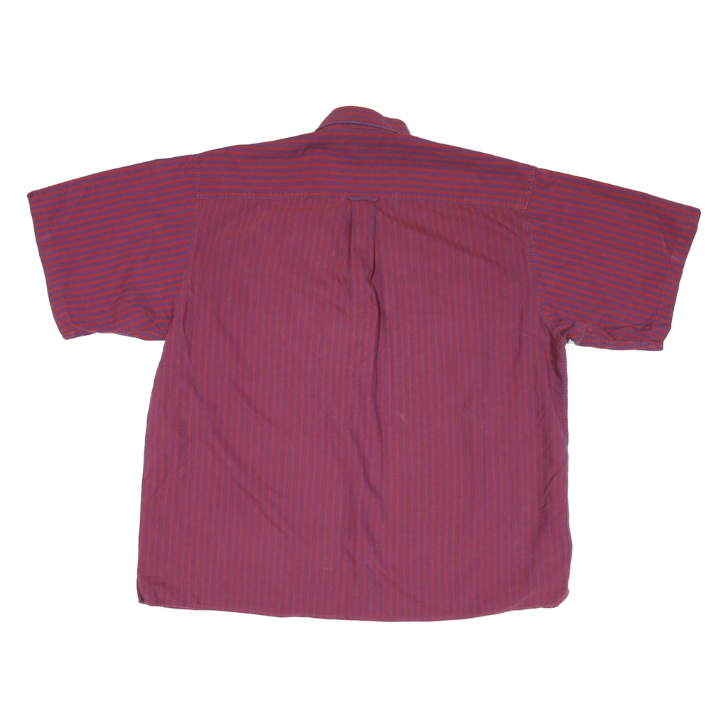 RIVERS Mens Red & Purple Striped Shirt L Button-Down Cotton Blend Casual
