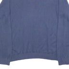 TOMMY HILFIGER Mens Blue Plain V-Neck Basic Knit Jumper L Cotton Classic Style