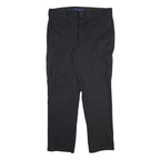 DICKIES Mens Cotton Blend Black Regular Fit Cargo Trousers W38 L32 Workwear
